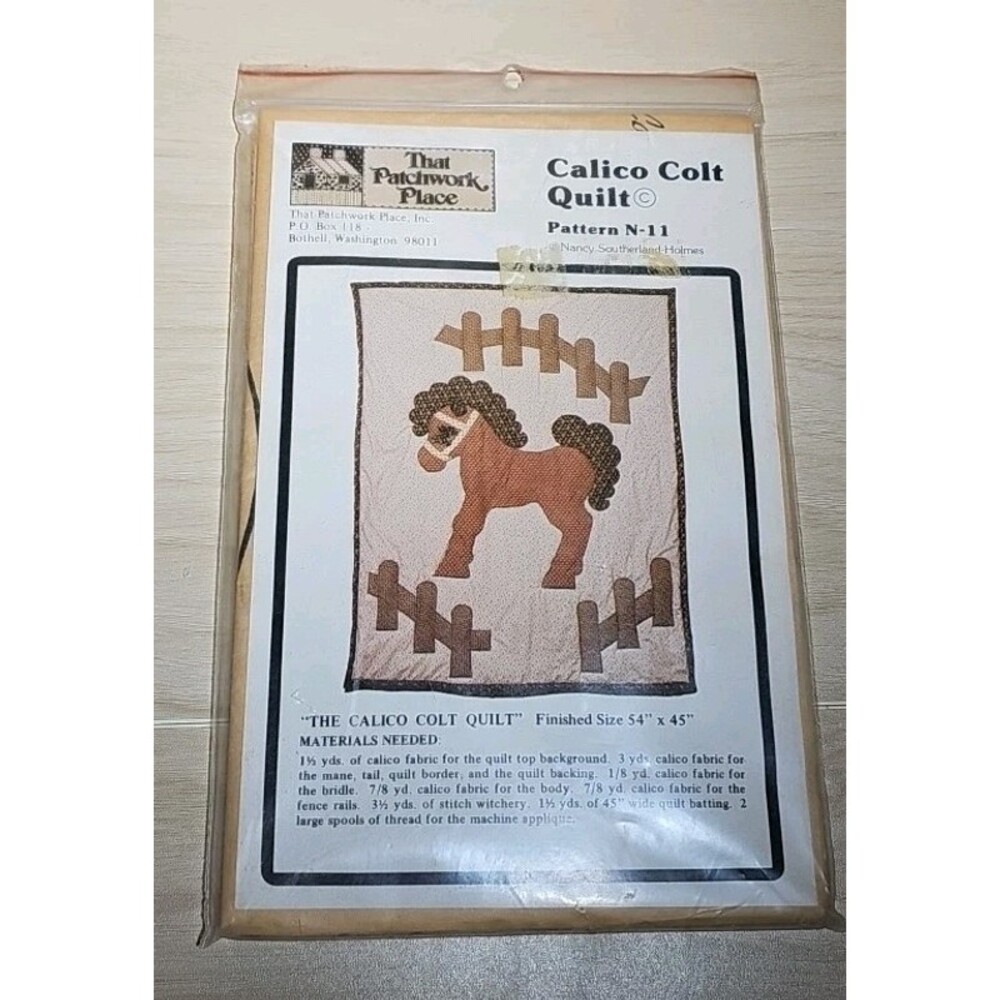 Calico Colt Quilt The Patchwork Place Nursery Horse Applique L Crib Size Pattern